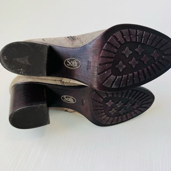 Sofft Wilton pietra grey stacked heeled bootie suede size 11 - Picture 7 of 9